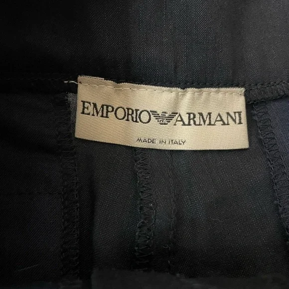 Emporio Armani Navy Trouser Pants With Black Ribbon Stripes Size US 6 FR 38 - Picture 5 of 11